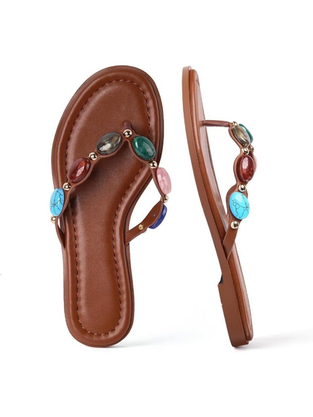Beaded Flip Flops for Women - Jeweled Thong Sandals Perfect for Beach Days